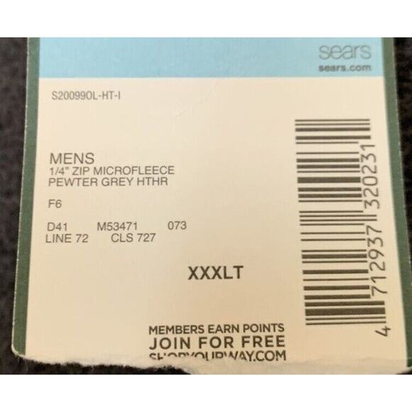 OUTDOOR LIFE Big & Tall 1/4 Zip Fleece Pullover Sweatshirt Jacket Men's Sz XXXL - Picture 9 of 10